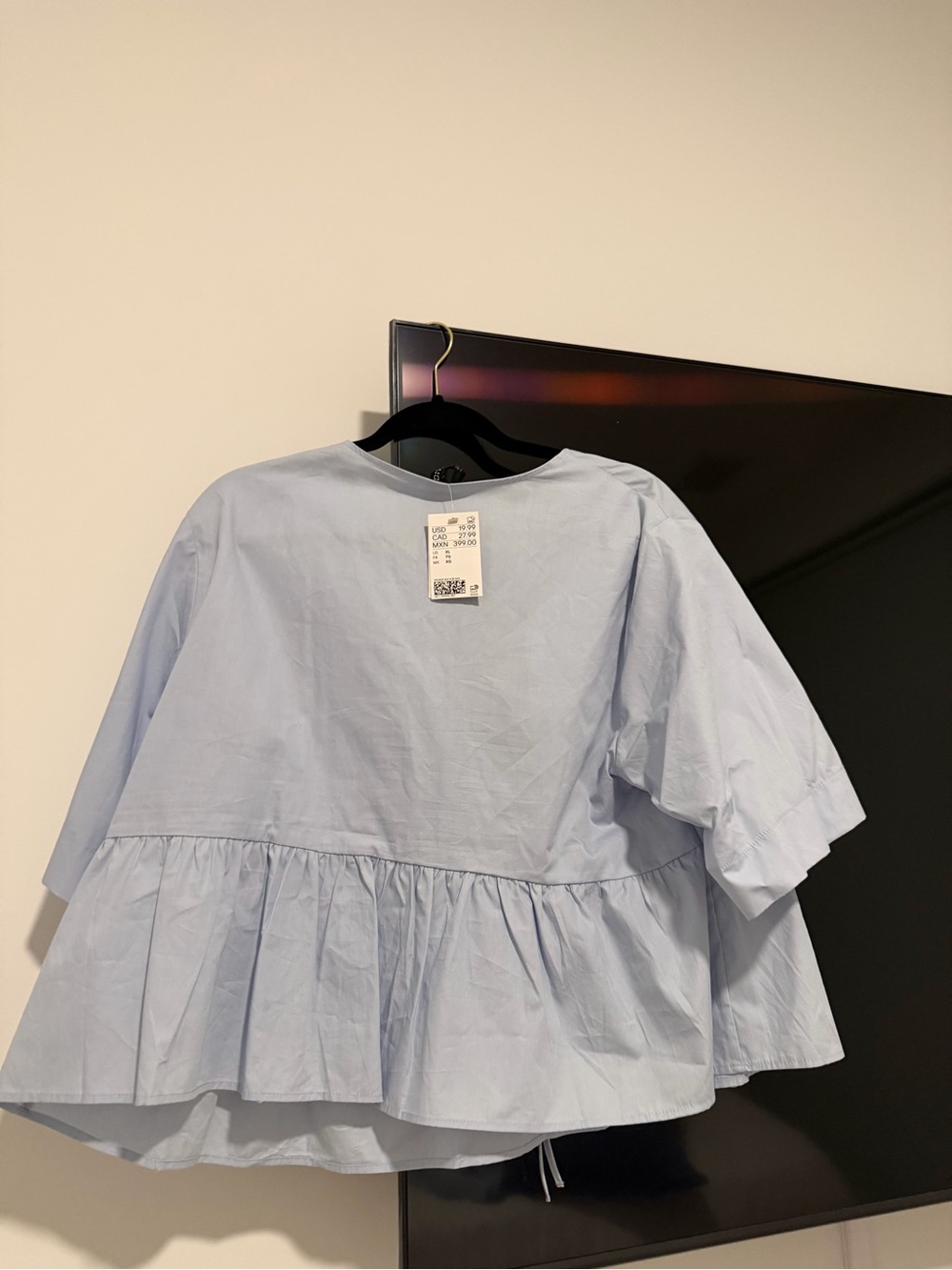 H&M Light Blue Peplum Blouse